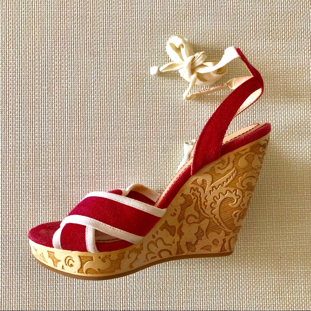 See by Chloe Carved Wedge Ankle Straps Sandals
